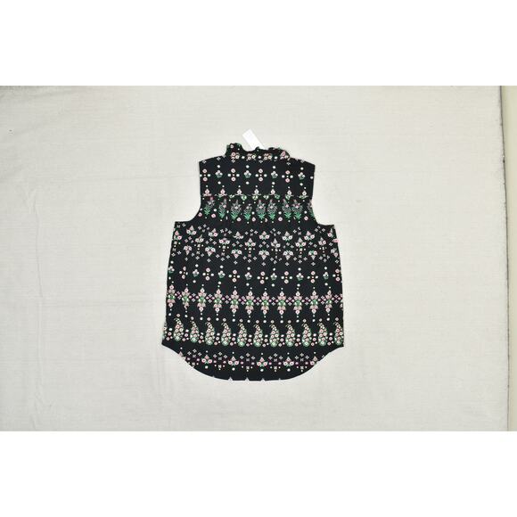 Ann Taylor Blouse Womens Medium Sleeveless Floral Button Front Top New - Picture 3 of 8